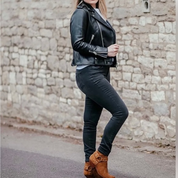 SAINT LAURENT West Tan Suede Harness Boot Women Size 7 - Picture 2 of 10